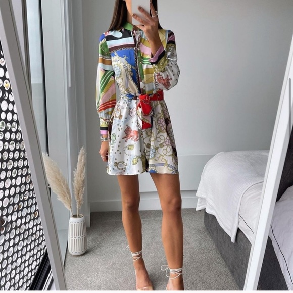 ZARA Chain Print Dress - Picture 9 of 16